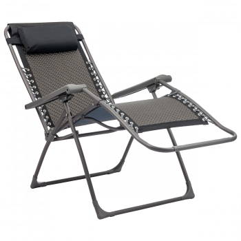 Șezlong de grădină DELUX rattan gri